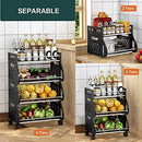 Fruit Storage Basket, HEROPIE 4 Tier Rolling Stackable Vegetable Fruit Basket Utility Cart
