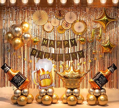Birthday Party Decoration Gold Background Balloons Set Party Supplies With String