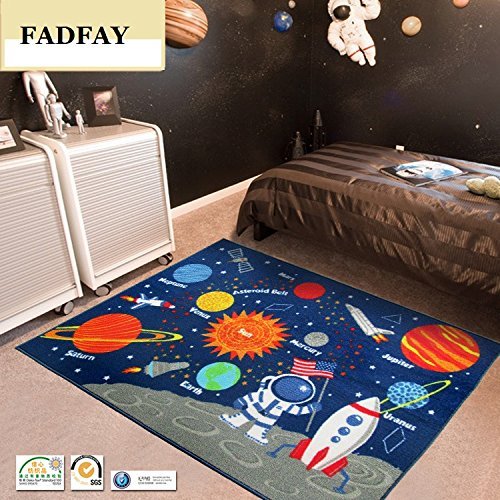 FADFAY Outer Space Kids Rug Cute Kids Room Carpet 39''52''