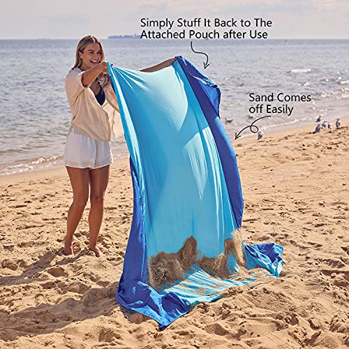 Beach Blanket Sandproof, Beach Mat, Big & Compact Sand Free Mat Quick Drying,