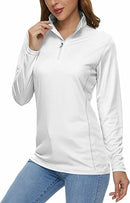 MAGCOMSEN Women's Shirts Long Sleeve 1/4 Zip UPF50+ UV Sun Protection Quick Dry Workout Hiking Athletic Shirts Rash Guard