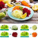 Handheld Spiralizer Vegetable Slicer, Adoric 4 in 1 Heavy Duty Veggie Spiral Cutter