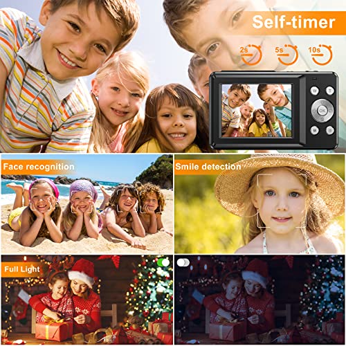 FHD 1080P Digital Camera for Kids Video Camera with 32GB SD Card 16X Digital Zoom