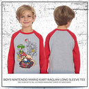 Nintendo Boys Super Mario Kart Long Sleeve Graphic Tee Shirt Top (14/16, Grey/Red)