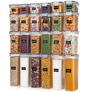 Airtight Food Storage Containers with Lids, 24 pcs Plastic Kitchen and Pantry Organization Canisters