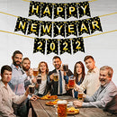 Shiny, Gold Happy New Year Banner - Large 10 Feet, No DIY | NYE Decorations