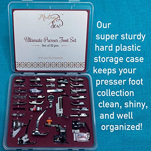 Sewing Machine Presser Foot Kit with Manual, DVD and Storage Case