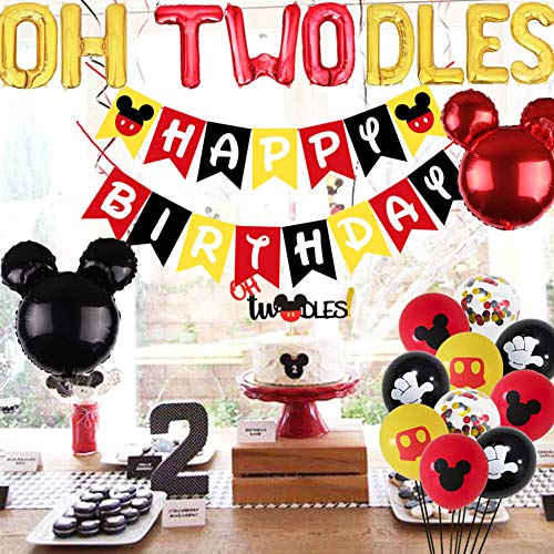 Mickey 2nd Birthday Party Supplies Decorations,  Birthday Cake Cupcake Topper,
