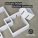 Natural Wood Floating Cube Shelves - Intersecting Wall Mounted Shelves