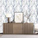 Gray Blue Tree Branches Peel and Stick Wallpaper 17.71" x 118" Natural Wall Paper