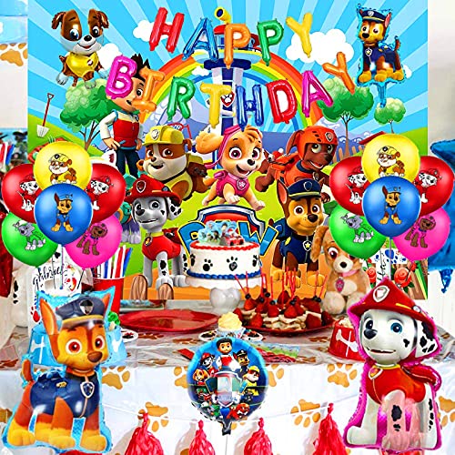 puppy birthday party balloon set, patrol theme party decoration supplies  (18 pack)