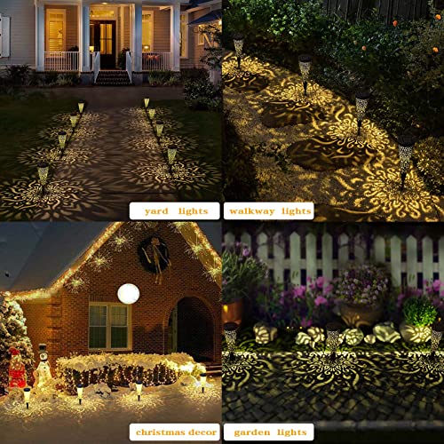 6 Pack Solar Lights Outdoor Garden Decorative Solar Garden Lights with Warm Light Waterproof Solar