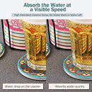 Absorbing Stone Mats Heat-Resistant Reusable Coaster with Cork Base for Drinks