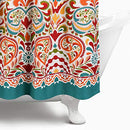 Clara Shower Curtain-Fabric Colorful Boho Paisley Damask Print Design, 72” x 72”,