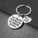 Friendship Gifts for Women Sister - Not Sister By Blood But Sisters By Heart Keychain