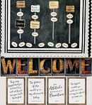 Rustic Welcome Bulletin Board Set—Farmhouse Welcome Sign Letters Decor (11 pc)