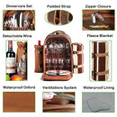 Picnic Backpack Bag for 4 Person w/ Cooler Compartment, Detachable Bottle Holder
