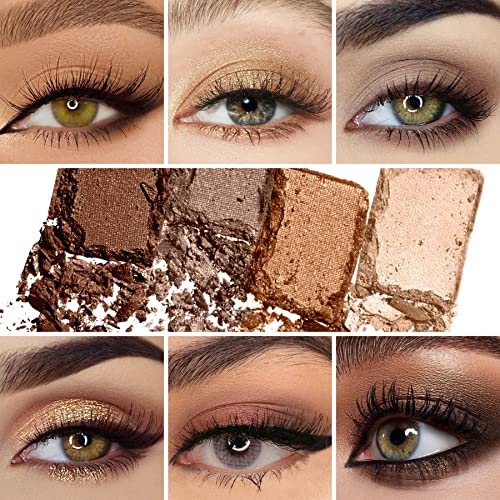 Matte and Shimmer Eyeshadow Palette, Vodisa 25 Long Lasting Blendable Warm Eye Shadows Glitter Makeup Kit