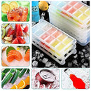 Ice Cube Trays and Ice Cube Storage Container Set With Airtight Locking Lid,3 Packs