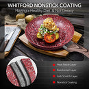 CSK 11” Red Granite Frying Pan with Lid-Classic Fry Pan with APEO & PFOA-Free