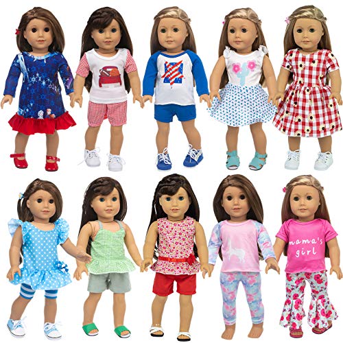 23 Pcs American Doll Clothes Dress and Accessories fit American 18 inch Girl Dolls