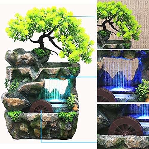 AMAVIP Rockery Stream Tabletop Fountain, Zen Meditation Indoor Waterfall Feature with Automatic Pump, for Home Office Bedroom Desk Decoration (Style 2)