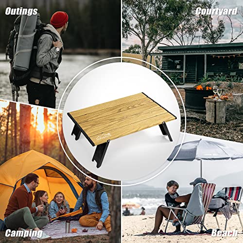 Foldable Beach Table Ultralight Aluminum, Mini Folding Camping Table for Picnic Outdoor
