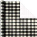Hallmark Black Christmas Wrapping Paper with Cut Lines on Reverse (3 Rolls: 120 sq. ft. ttl) Retro Santa, Black and White Buffalo Plaid, Train and Trees