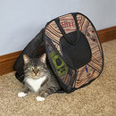 Cat Carrier with Zipper Lock- Foldable Travel Cat Carrier - Pet Pen, Blue/Brown