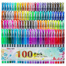 Glitter Gel Pens, 100 Color Glitter Pen Set for Making Cards