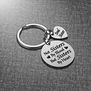 Friendship Gifts for Women Sister - Not Sister By Blood But Sisters By Heart Keychain