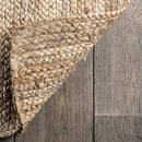 Hand Woven Farmhouse Jute Area Rug, 6 ft x 9 ft, Natural
