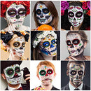 Halloween Makeup Tattoos for Adults, 10 Sheets Floral Rose Party Costume Stickers