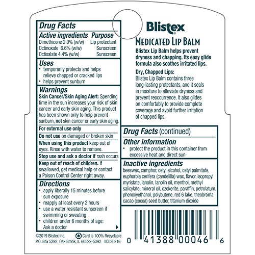 Blistex Medicated Lip Balm, 0.15 Ounce (Pack of 3)