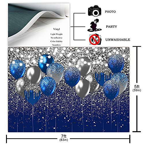Royal Blue Glitter Backdrop for Birthday  Graduation Photography Background Party
