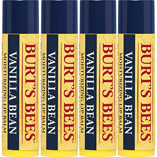 Burt's Bees 100% Natural Moisturizing Lip Balm, Vanilla Bean - 4 Tubes