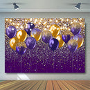 Purple and Gold Glitter Backdrop Gold Purple Balloon Party Decorations