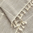 1 Pair Cotton Linen Boho Curtains with Tassel, Farmhouse Curtains