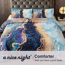 A Nice Night Marble Like Burning Mountain Printed Bedding Set,Retro Style