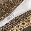 Pack of 2 Farmhouse Throw Pillow Covers Burlap Linen Trimmed Tailored Edges