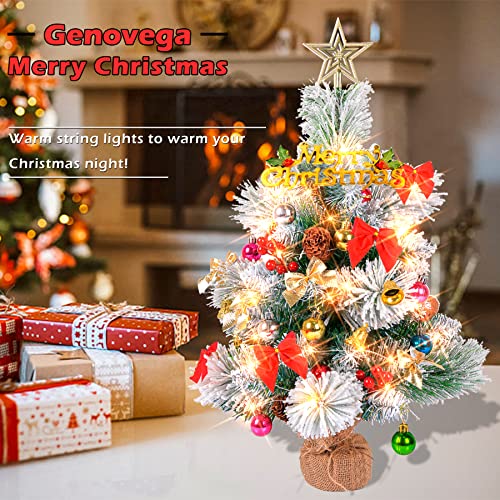 2Ft Tabletop Christmas Artificial Tree Decorations Small Trees with Led Lights