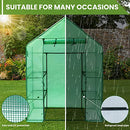 Small Walk in Greenhouse for Outdoors with PE Cover and Roll Up Door