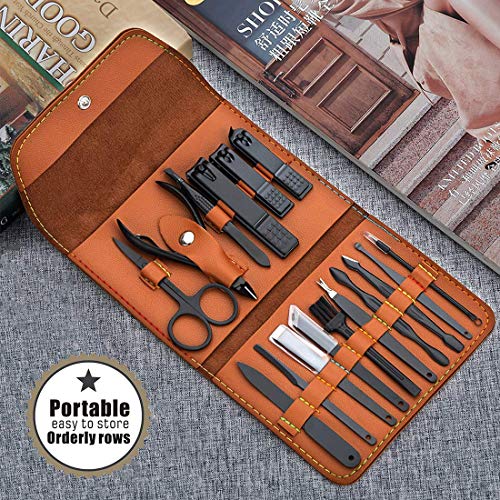 Gifts for Men/Women, Stainless Steel Manicure Set with PU leather case)