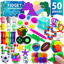 (50 Pcs) Fidget Toys, Pop It Its Party Favors, Fidgets Toy Pack Poppers Popit Popitsfidgets Popping Set, Autism Sensory Travel Toy Autistic Toddlers Kids Gift Girls Treasure Box Mini Poppet Figit ADHD
