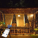 Remote Control Curtain Lights Plug in Curtain Lights Outdoor,300 LED Window Wall