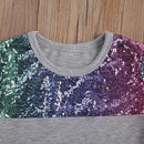 Toddler Baby Girl Summer Clothes Outfit Set 2Pcs (D-Gray, 2-3T)