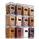 Airtight Food Storage Containers 12 Pieces 1.5qt / 1.6L- Plastic BPA Free Kitchen Pantry