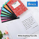 Composition Notebook, 8 Pack 8 Pastel Colors Wide Ruled Composition Books Bulk