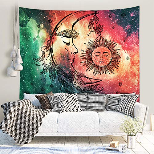 Sun and Moon Tapestry Psychedelic for Bedroom Wall Hanging Room Decor