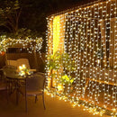 Remote Control Curtain Lights Plug in Curtain Lights Outdoor,300 LED Window Wall